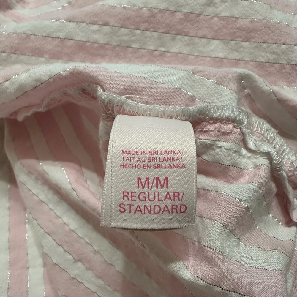 VICTORIA’S SECRET ICONIC STRIPE BUTTON UP LONG SLEEVE SLEEP SHIRT MEDIUM flaw - Picture 7 of 7